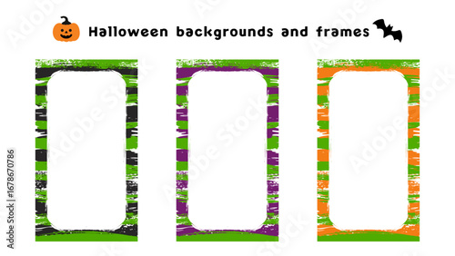 Halloween-14　ハロウィンの広告やSNS、バナーに使える背景、フレーム