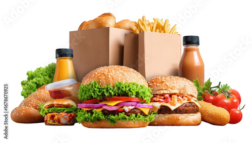 Fast food meal assortment