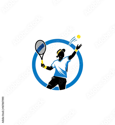 Badminton player illustration