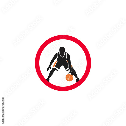 Basketball player dribbling