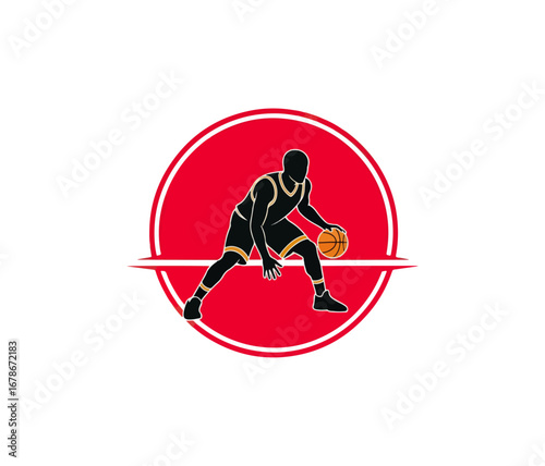 Basketball player silhouette illustration graphic design