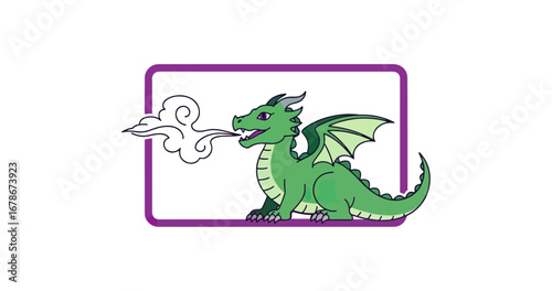 Cute cartoon dragon illustration