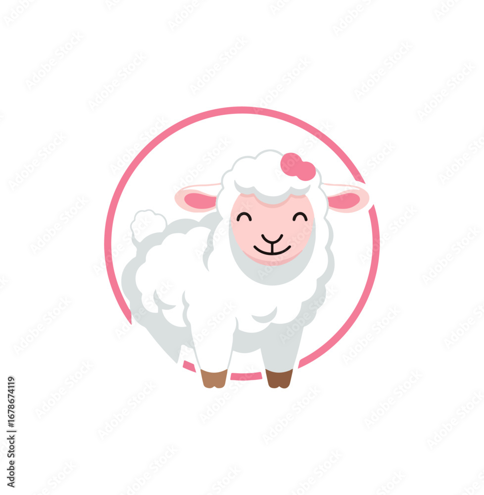 Obraz premium Cute cartoon sheep illustration
