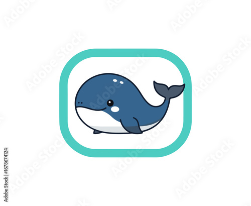 Cute cartoon whale illustration