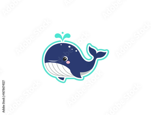 Cute cartoon whale image