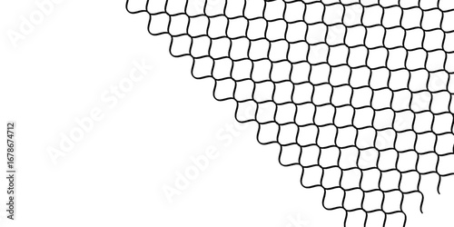 iron damage fence with cut out iron lines template. Soccer, football, volleyball, tennis and tennis net pattern. Fisherman hunting net rope texture ornamen net