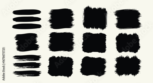 Dynamic black brush strokes add artistic flair to modern designs