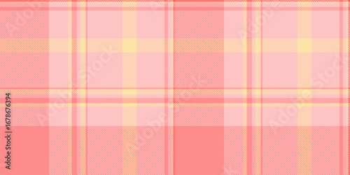 Nice fabric pattern background, flowing tartan seamless vector. Blanket check plaid texture textile in light and tulip colors.