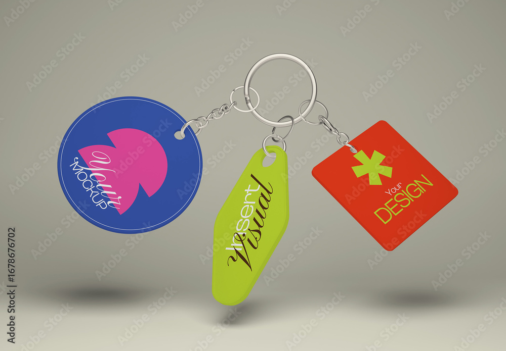 Geometric Keychain Mockup Stock Template | Adobe Stock