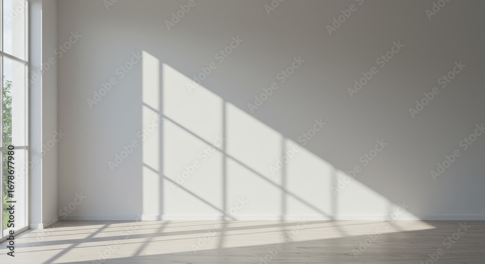 Obraz premium Bright and spacious room with sunlight streaming through window