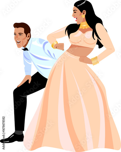 Indian couple dancing in bollywood