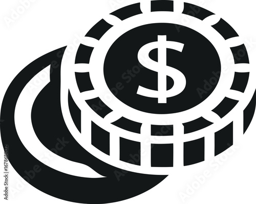 Gold 3d dollar sign vector icon symbolizing wealth, business, and finance