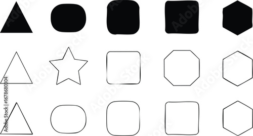 Geometric shapes collection for modern designs and logos, offering creative possibilities
