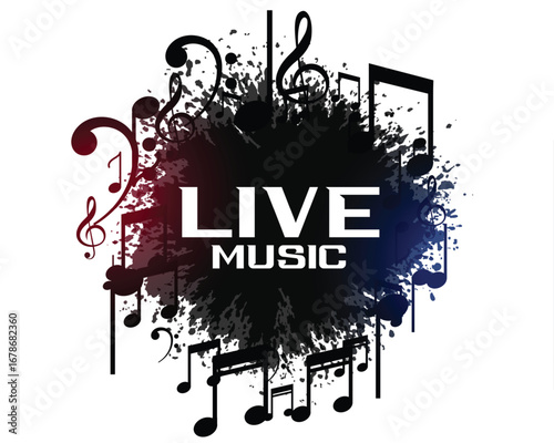 live music background with sound notes