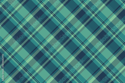 Day pattern seamless texture, chequered vector fabric plaid. Veil background tartan check textile in teal and cyan colors.