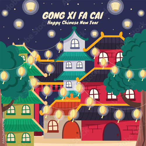Beautiful Lantern in Chinese New Year Concept