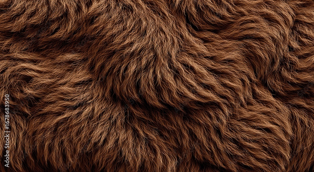Fototapeta premium Close-up view of rich brown fur texture