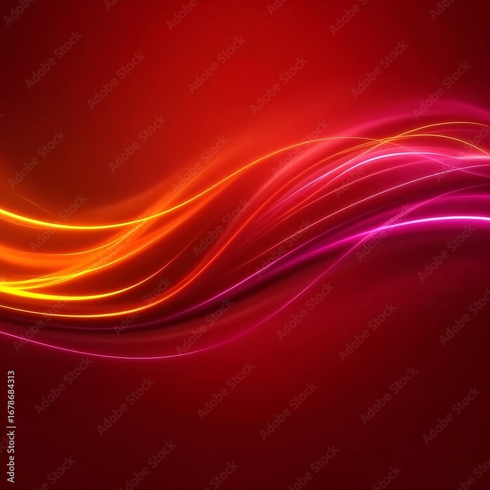 Fototapeta premium Abstract Background 4 - stock photo Combination of photography (background image) and computer generated graphics. Fluid, curvy lines with radiant colors graduating from yellow to orange to magenta on