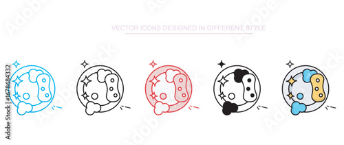 Cleaning Plates icon design with white background stock illustration