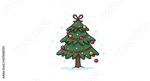 Wallpaper Mural Cute christmas tree illustration for winter holidays Torontodigital.ca