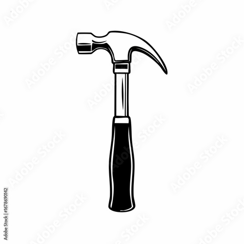 A classic claw hammer, ready for any construction project. The hammer is perfectly presented and well-defined