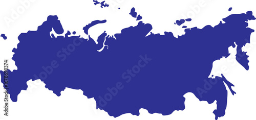 Blue Union of Soviet Socialist Republics USSR map icon vector isolated on white background for history, geography, and infographic design