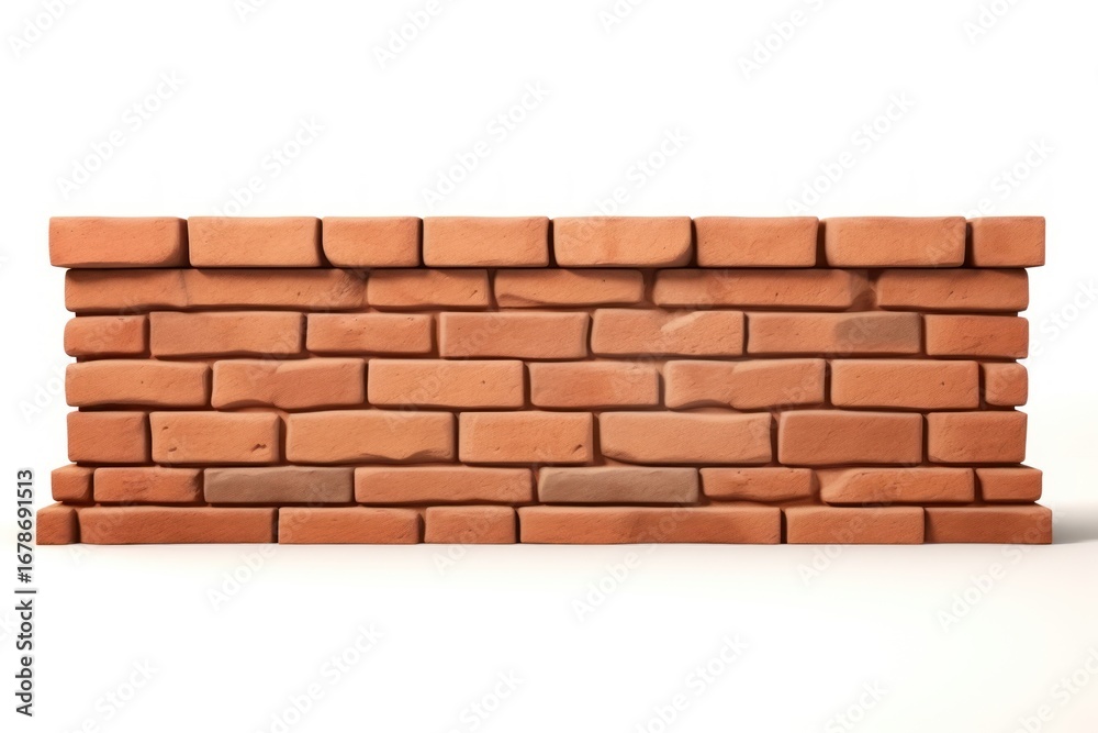 Fototapeta premium Brick wall architecture white background.