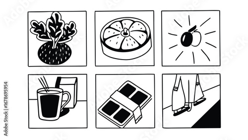 Sustainable lifestyle items sketch collection for eco-conscious designs