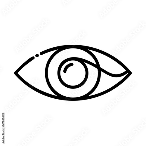 A close-up outline of an eye, symbolizing vision and insight. The eye, a complex organ, is intricately detailed, representing perception and awareness