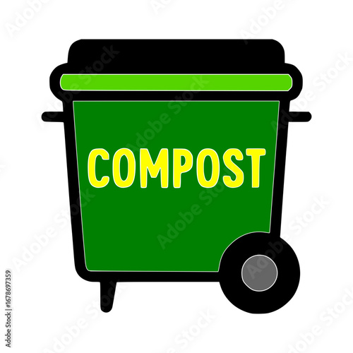 Promote composting with this bright compost bin icon
