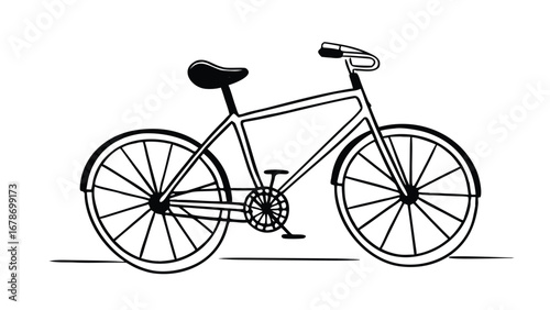 Bicycle illustration for minimalist design and retro transport concepts
