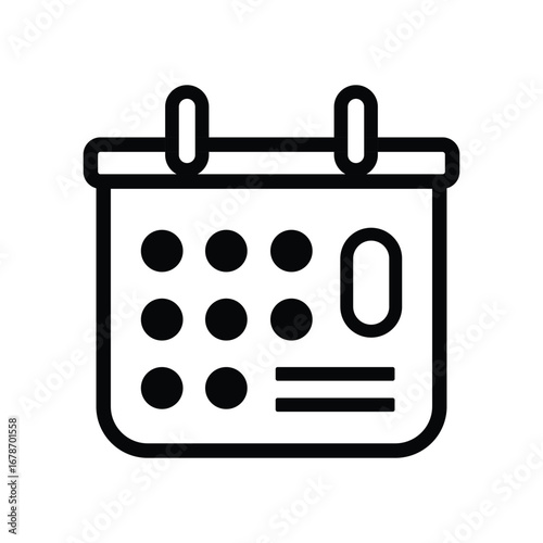Black and White Calendar Icon Vector