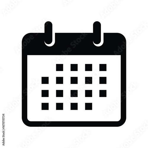 Black and White Calendar Icon Vector