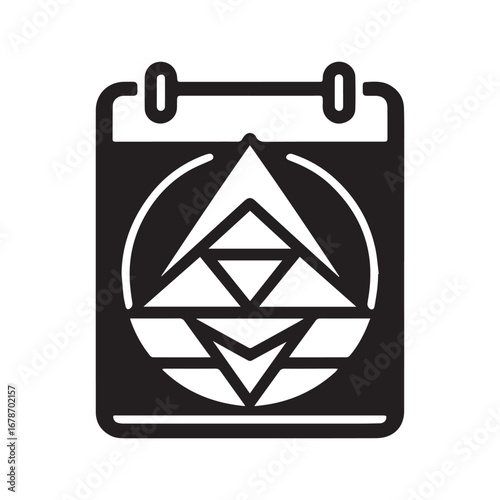 Black and White Calendar Icon Vector