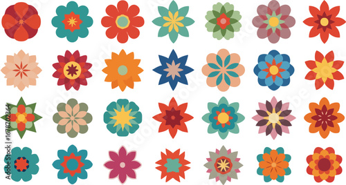 Discover vibrant, retro-inspired floral patterns perfect for modern design projects