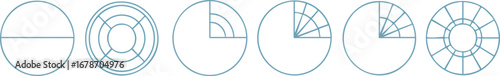 Modern circular charts show data progression and analytics, perfect for business reports