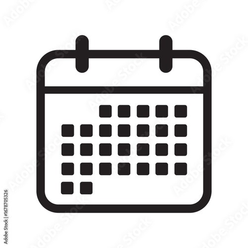 Black and White Calendar Icon Vector