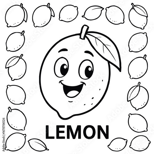 Cute Lemon Coloring Page
