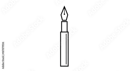 Fountain pen vector line art. out line 