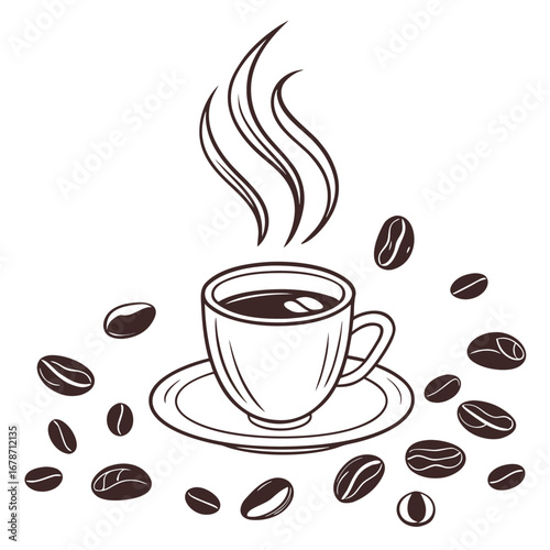 Cup of coffee illustration vector representation of international coffee day