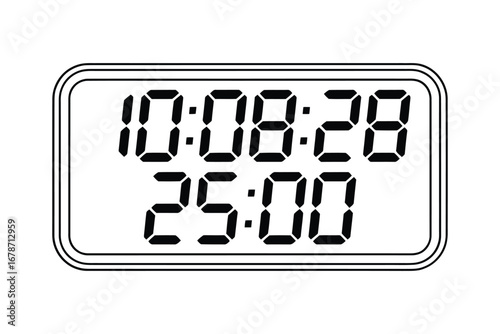 Digital clock displaying time and date