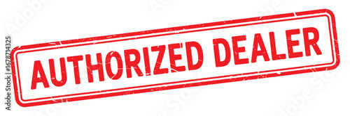 Red and white authorized dealer stamp on a white background