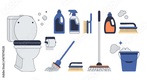 Essential tools and supplies for a sparkling clean bathroom experience