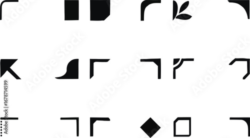 Minimal Corner Decorative Design Icon Set
