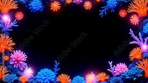 fancy amp bewitch Bioluminescent moulding shot radiant same bass ocean life, contrast acutely framing an disjunct clean inglorious background, amp lively coral colors beat rhythmically