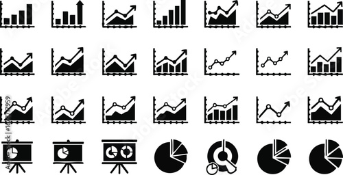 Diverse financial charts and graphs showcasing growth and data analysis for business success