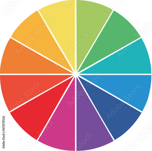 Circular color wheel displaying a spectrum of hues and shades.