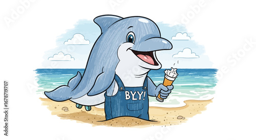 Textured pencil sketch dolphin, joyful ocean dweller.