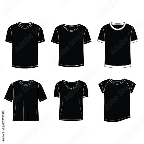 Variety of Black T-Shirt Templates for Designers and Fashion Enthusiasts