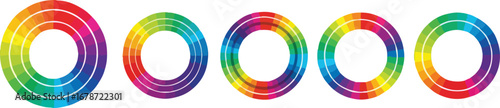 Vibrant color wheels showcase spectrum diversity, perfect for design inspiration